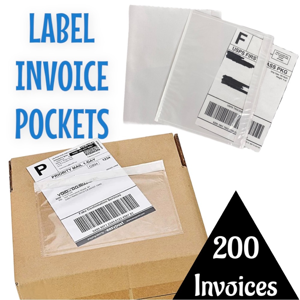 200 (7.5 X 5.5) Clear Postage Invoice Label Pockets PRICE FIRM - Picture 4 of 8